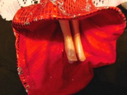 BARBIES RED SILVER RED FEET